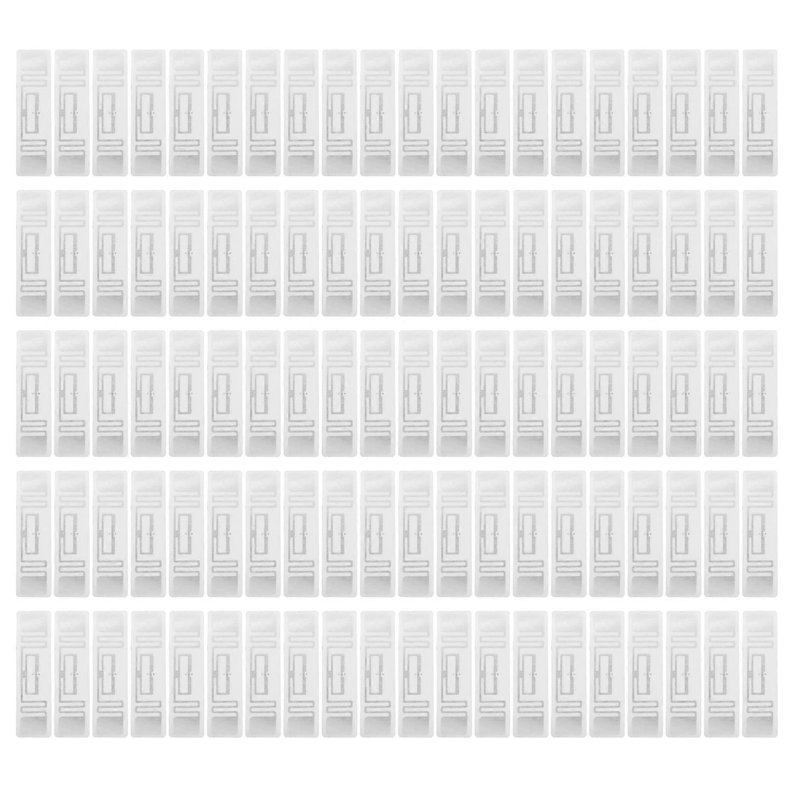 100pcs UHF RFID Labels 860‑960MHz UR108 Chip Reusable Electronic Tag for Assets Management 73x20mm