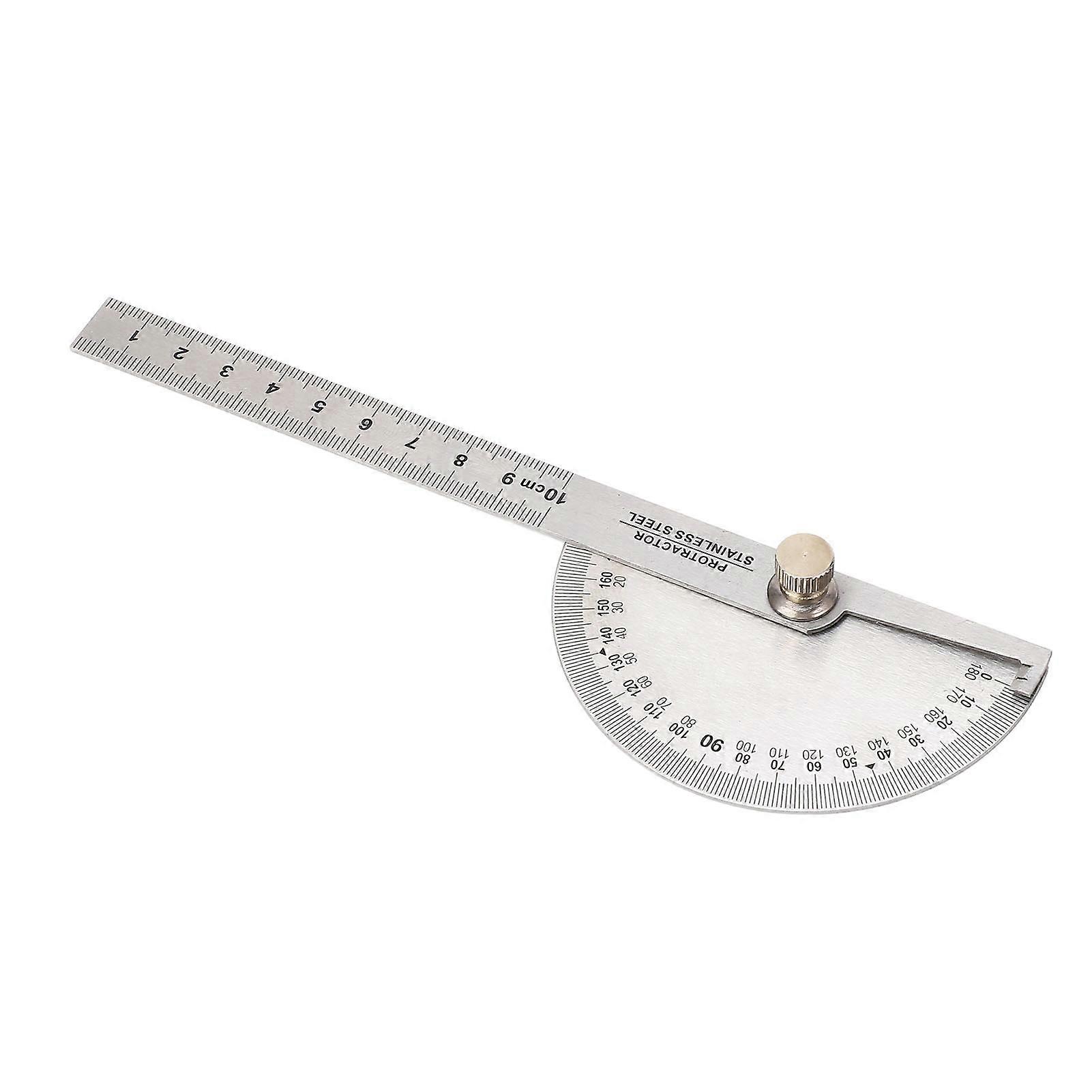 Angle Protractor Stainless Steel Portable Adjustable 0 to 180 Degree Angle Ruler Finder Angle Measure Tool with 10cm Woodworking Ruler 