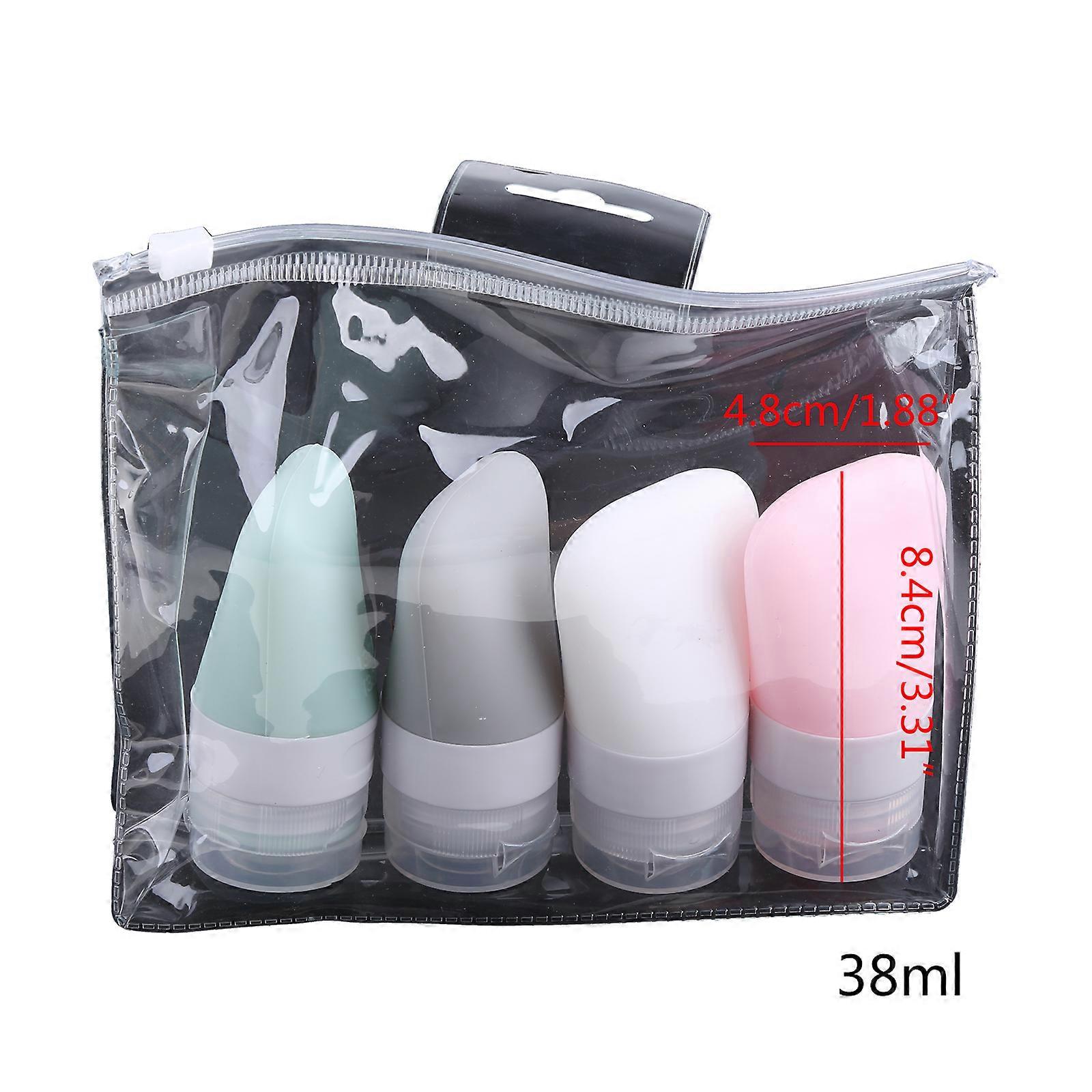 4Pcs 38/60/90ml Travel Portable Silicone Empty Bottles Leak Proof Squeezable Refillable Tubes Shampoo Lotion Containers  90ML