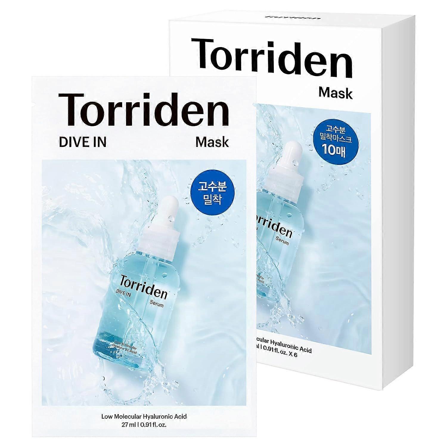 Torriden DIVE IN Hyaluronic Acid Facial Mask - Extra Moisturizing Korean Sheet Mask with Panthenol & Allantoin