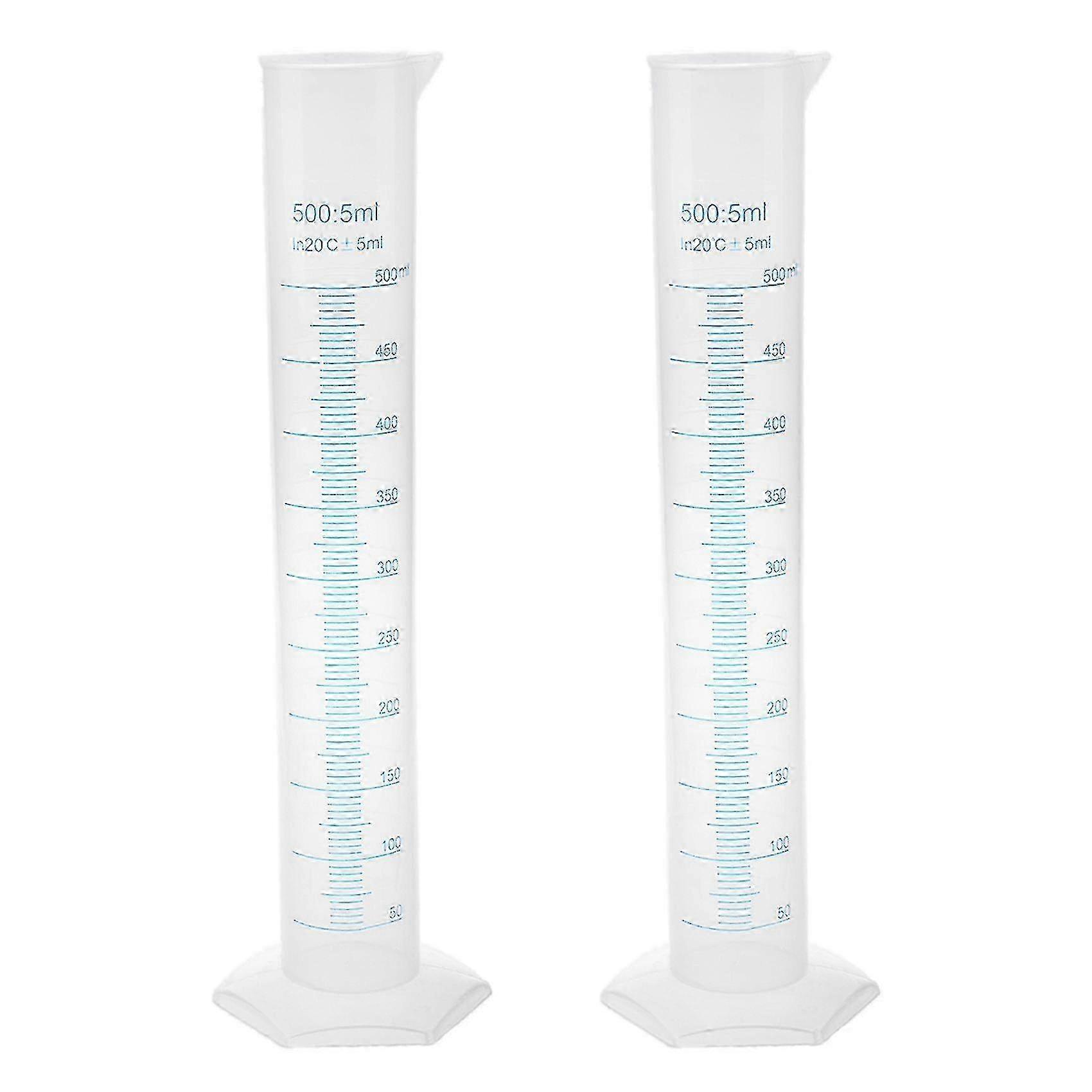 2x 500 ml transparent graderad plasttub.