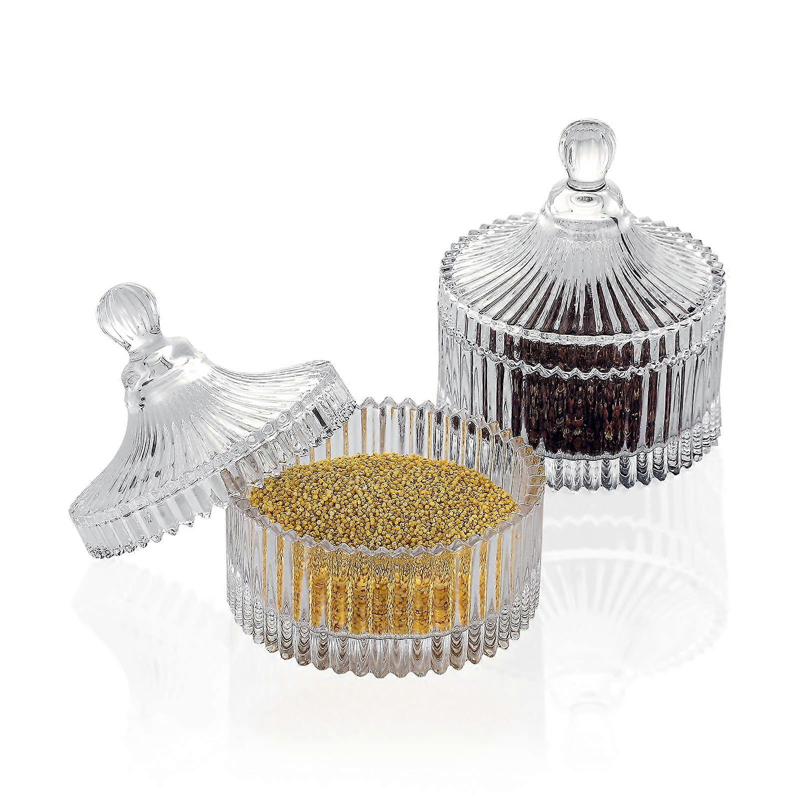2 Set Crystal Clear Castle Jar for Home Decor