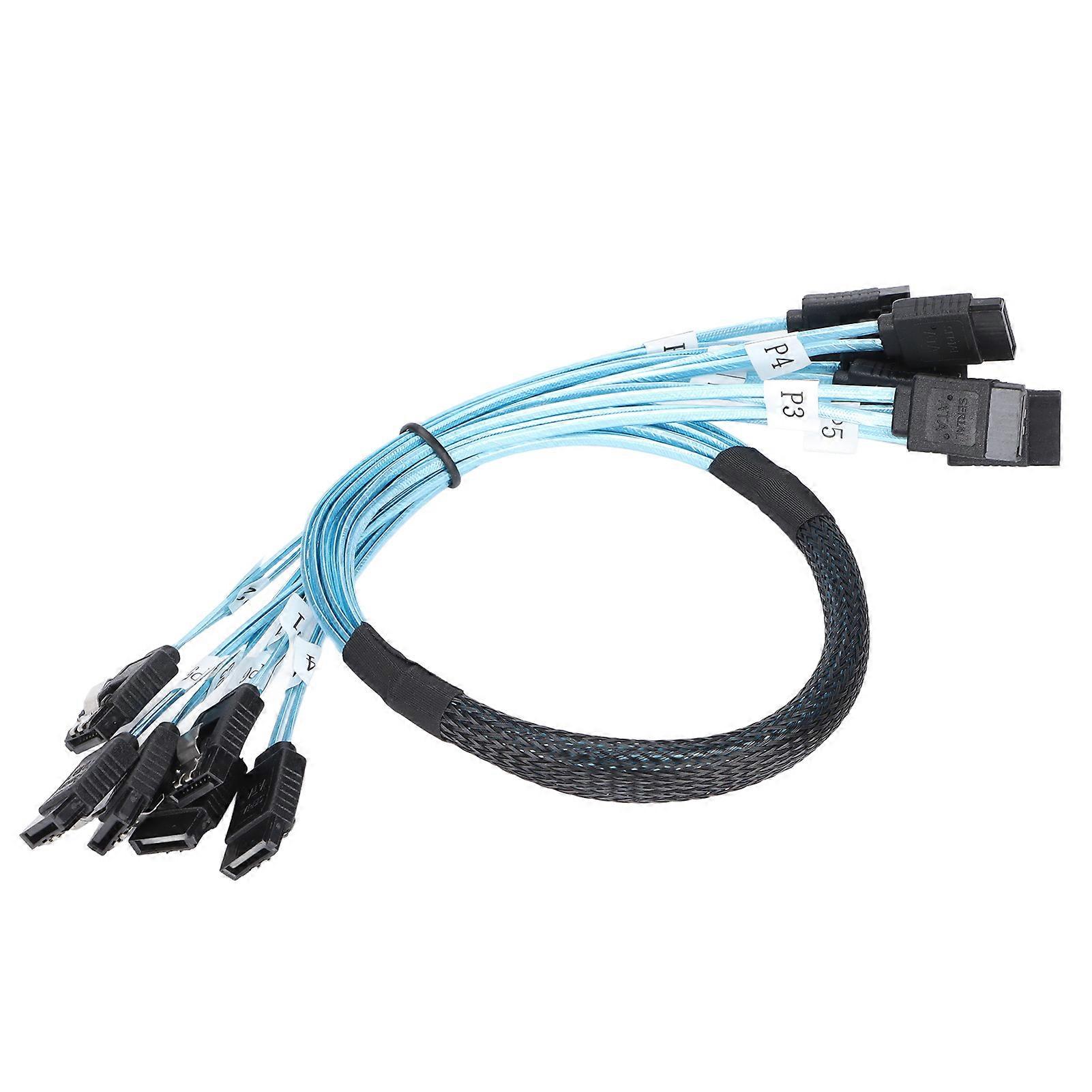 SATA Data Cable 7 Pin Fast 6Gbps Mini Easy to Use 6 Wire High Speed SATA Data Cable Set for Computer