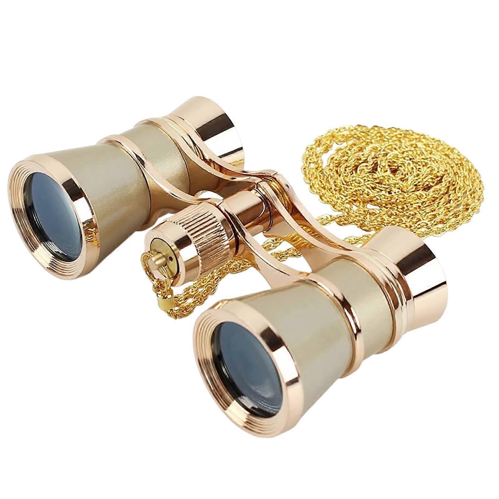 Opera Glasses Binoculars 3x25 Compact BK7 Optical Theater Glasses with Chain for Adults Kids Women Concerts and Opera