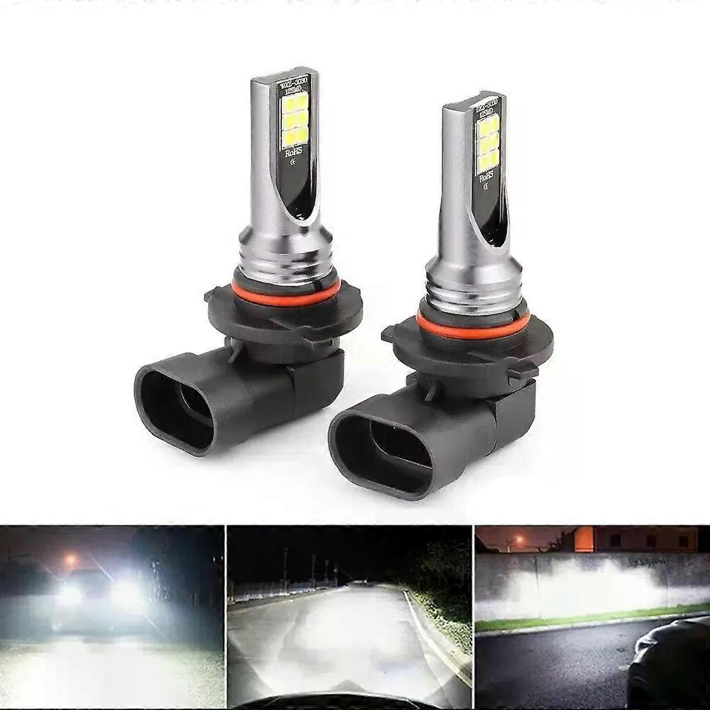 2pcs H8 H9 H1 H3 Led H11 9005 HB3 9006 HB4 Car CSP LED Fog Headlight Bulbs 6000K White Auto Fog Lamp Day Running Light