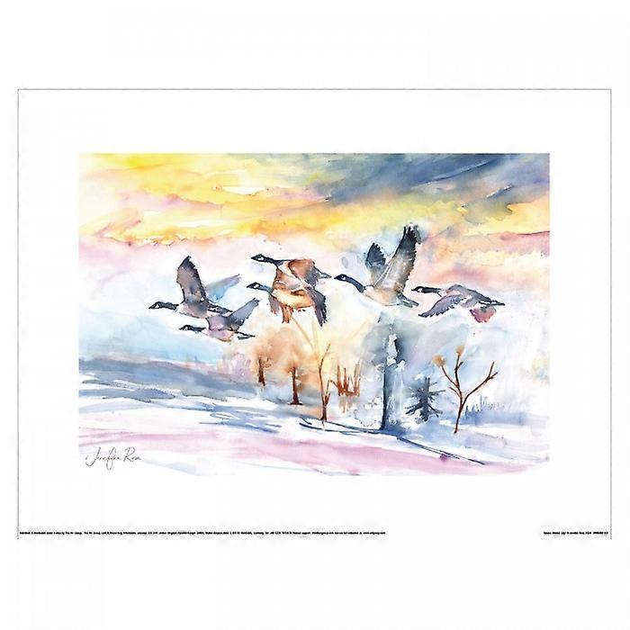 Jennifer Rose Geese Winter Sky Print
