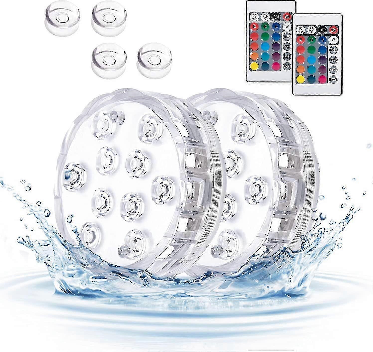 Underwater Light, 2 Pack Pool Light, 10 Leds Pool Lights Magnetic