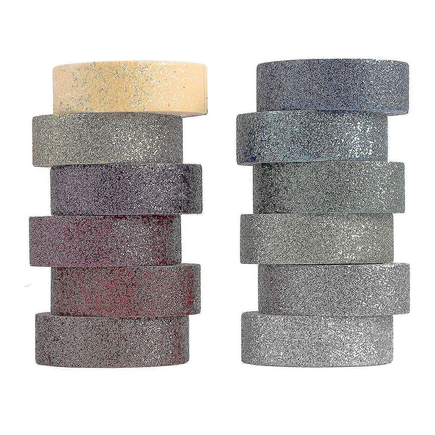 Diy Dlitter Washi Tape Set - 12 Rolls Colored Masking Tape, Sparkle Decorative Tape For Art, Scrapbook Tape,decor & Crafts (dark) D