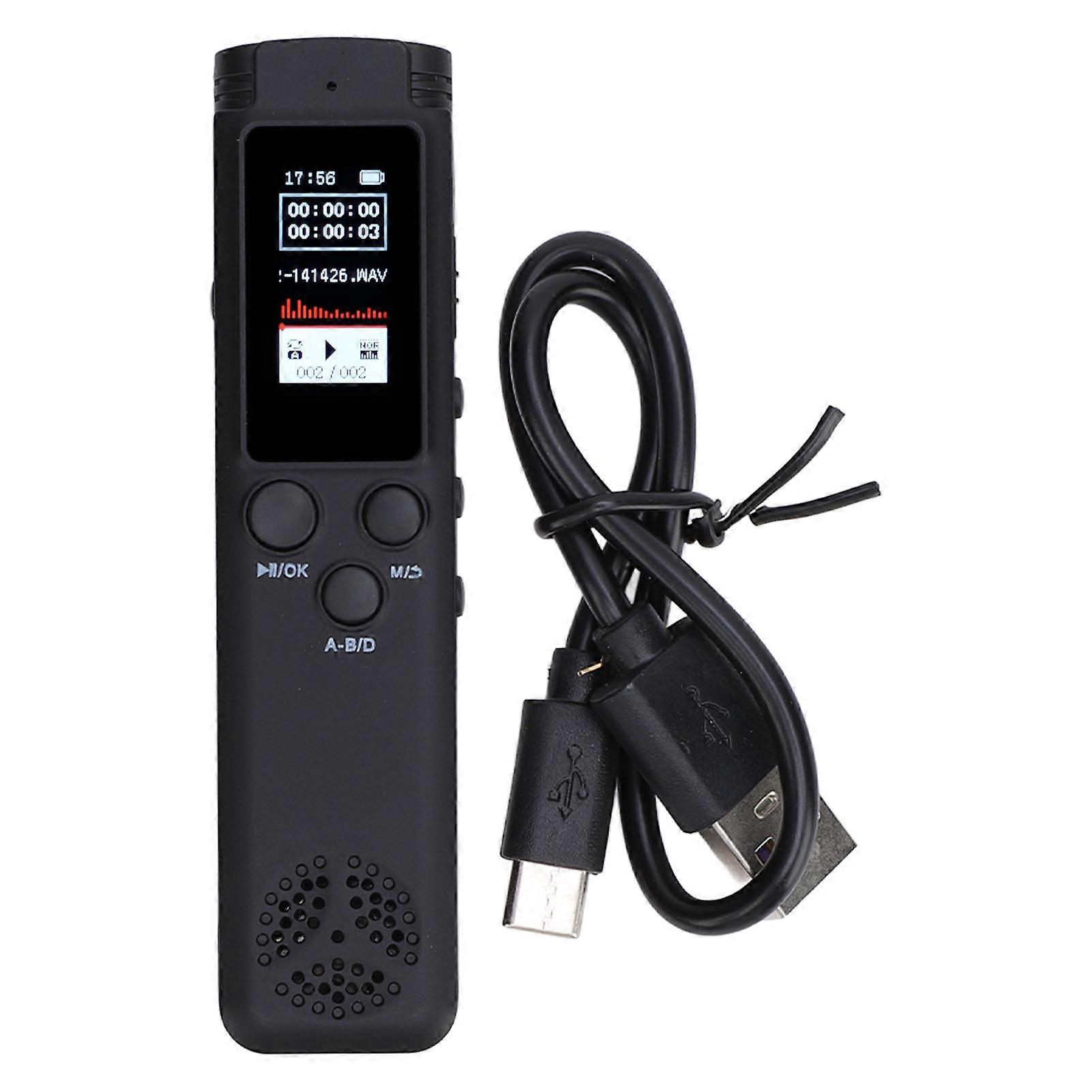 HD Noise Reduction Recorder 64GB 1 Key Recording Music Player MP3 Player for Home Travel