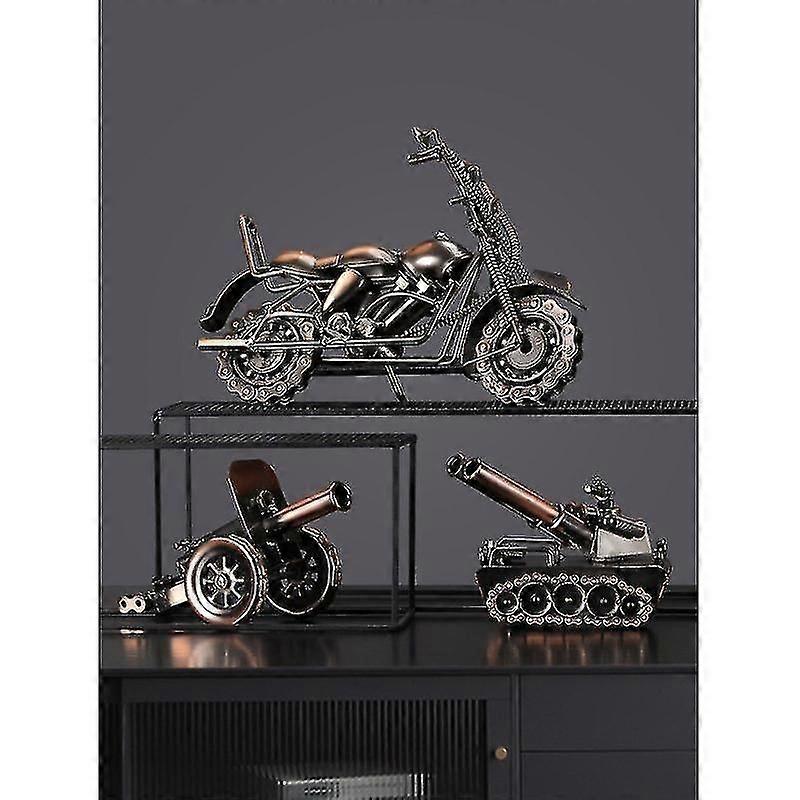 レトロ錬鉄オートバイメタルモデルデコレーションクリエイティブホームデスクトップデコレーションワインキャビネット本棚デコレーション、父'sデイギフト