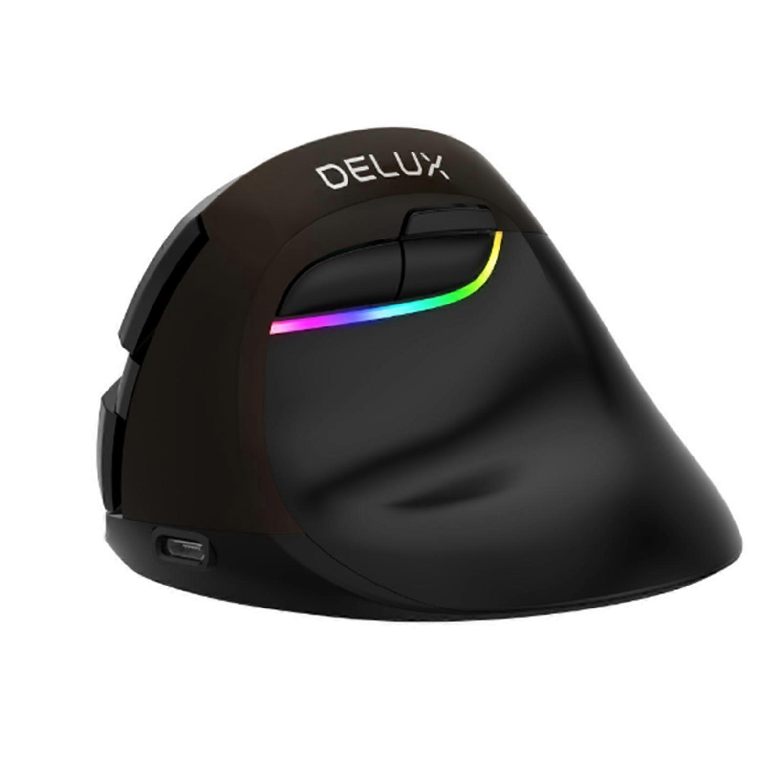 DELUX M618 Mini 2.4G Wireless 2400DPI USB Rechargeable Ergonomic Vertical Mouse