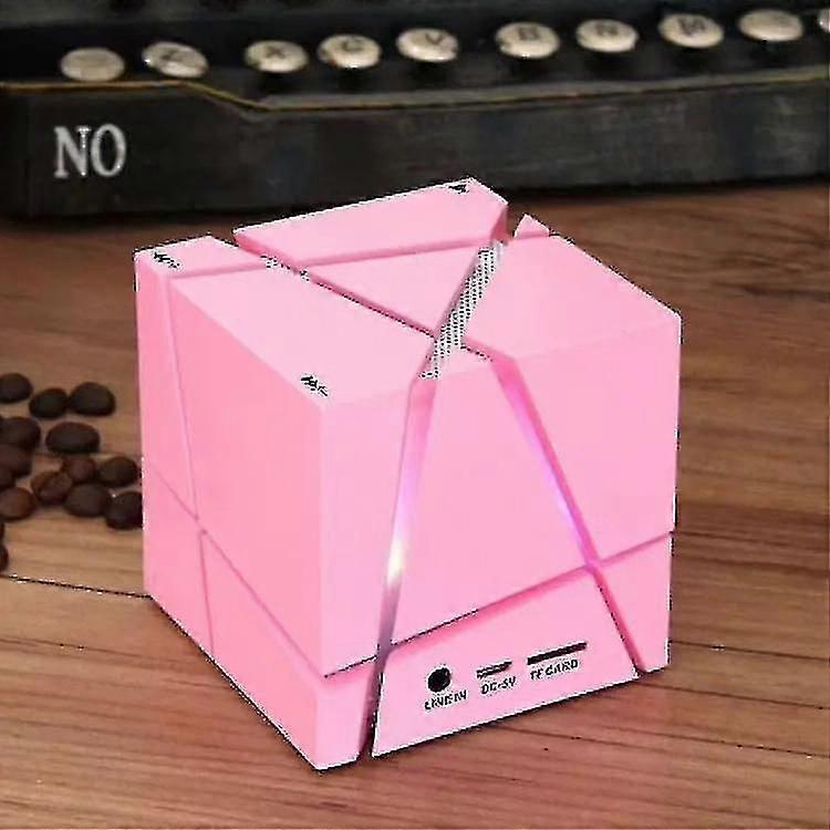 Qone 2 Cube Mini Portable Card Wireless Bluetooth Speaker(pink)