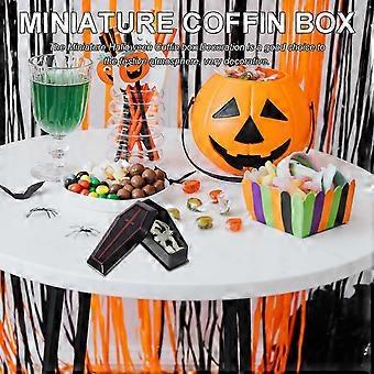 Zerodeko 4 Ensembles Mini Cercueils Halloween - Boîtes Décoratives Avec Squelettes Pour Fêtes, Farces Et Ambiance Terrifiante