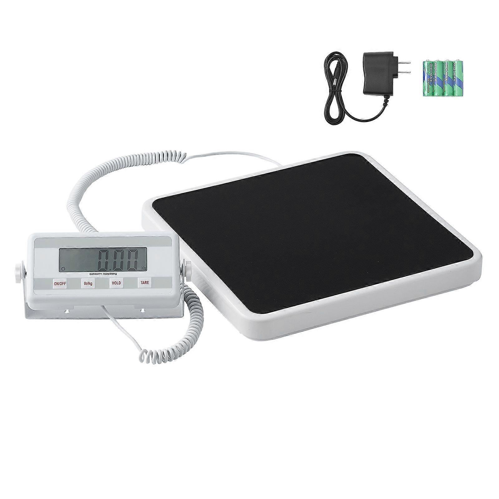 Φορητή ιατρική ζυγαριά, ψηφιακή ζυγαριά για ζύγιση - με αντιολισθητικό χαλάκι, 2 μονάδες (kg/lb), λειτουργία λαβής &; απόβαρου, χωρητικότητα 550LBS