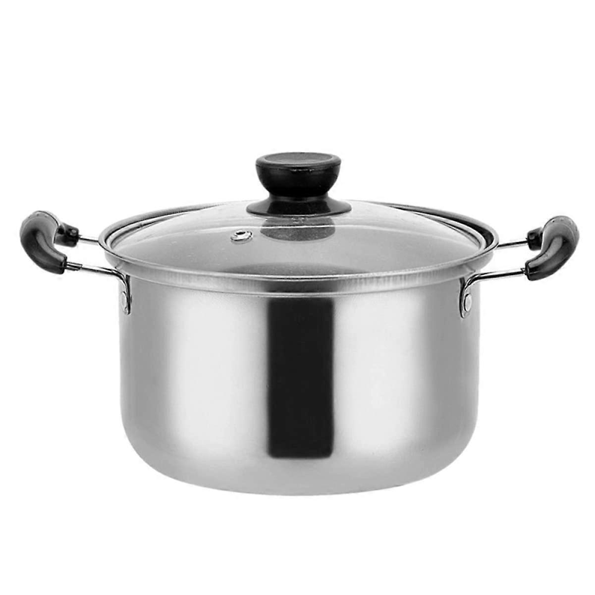 Stainless Steel Stockpot with Lid, 16x16 cm Mini Saucepan for Soup, Pasta, and Stew Cooking