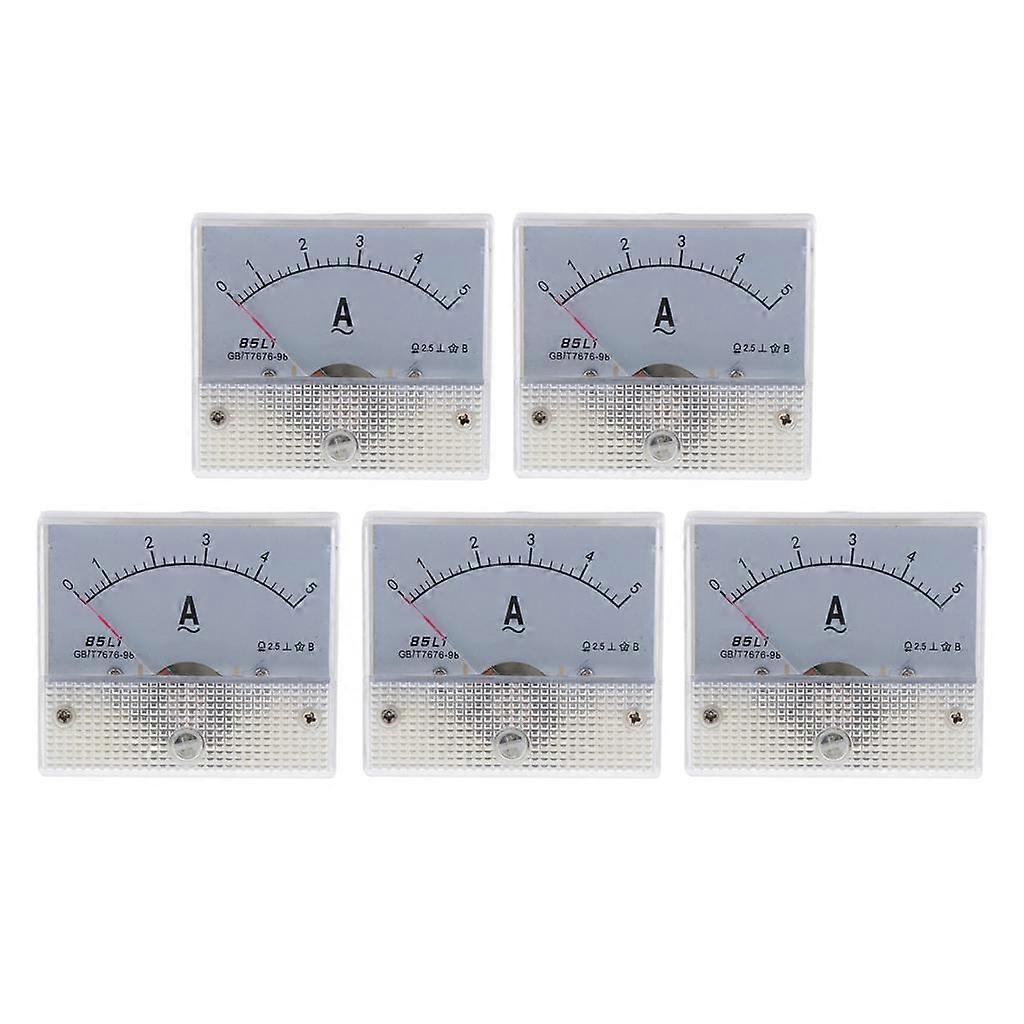 5pcs Plastic Analog Panel Ammeter Current Meter Analog Electrical Current
