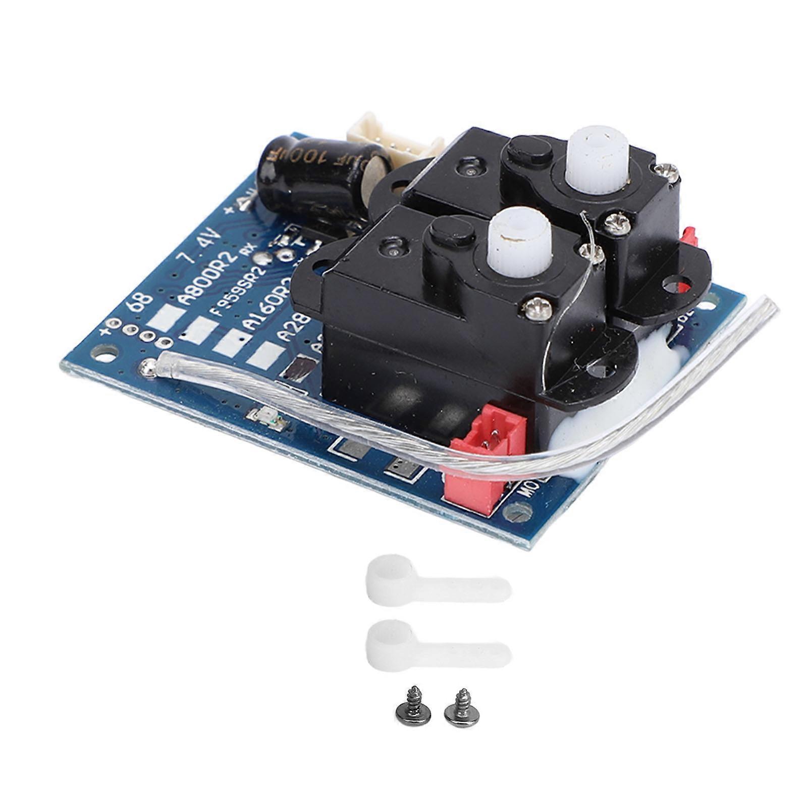 RC Glider Receiver Board with 2pcs Steering Arm RC Airplane Replacement Receiver Board for WLtoys XK A300