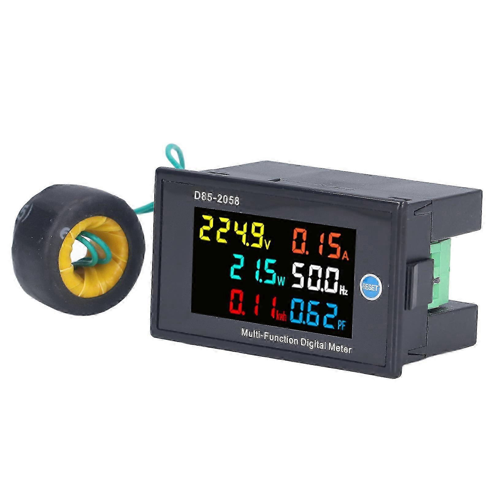 Power Monitor Single Phase LCD Digital Display Voltage Current Meter Tester AC 40‑300V