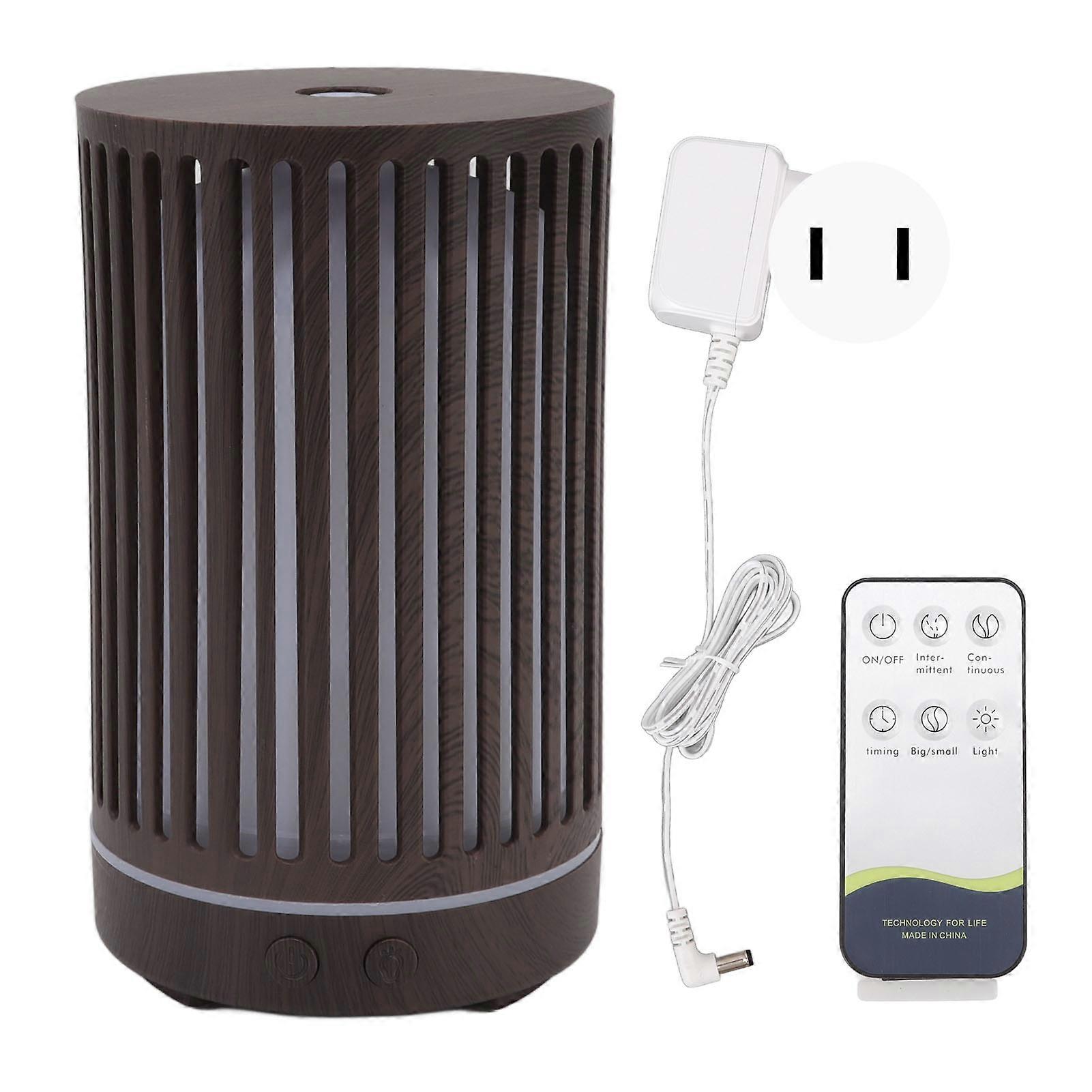 Aroma Silent Wood Grain Remote Control Essential Oil Diffuser Humidifier with Ambient Light 200ml 100‑240V