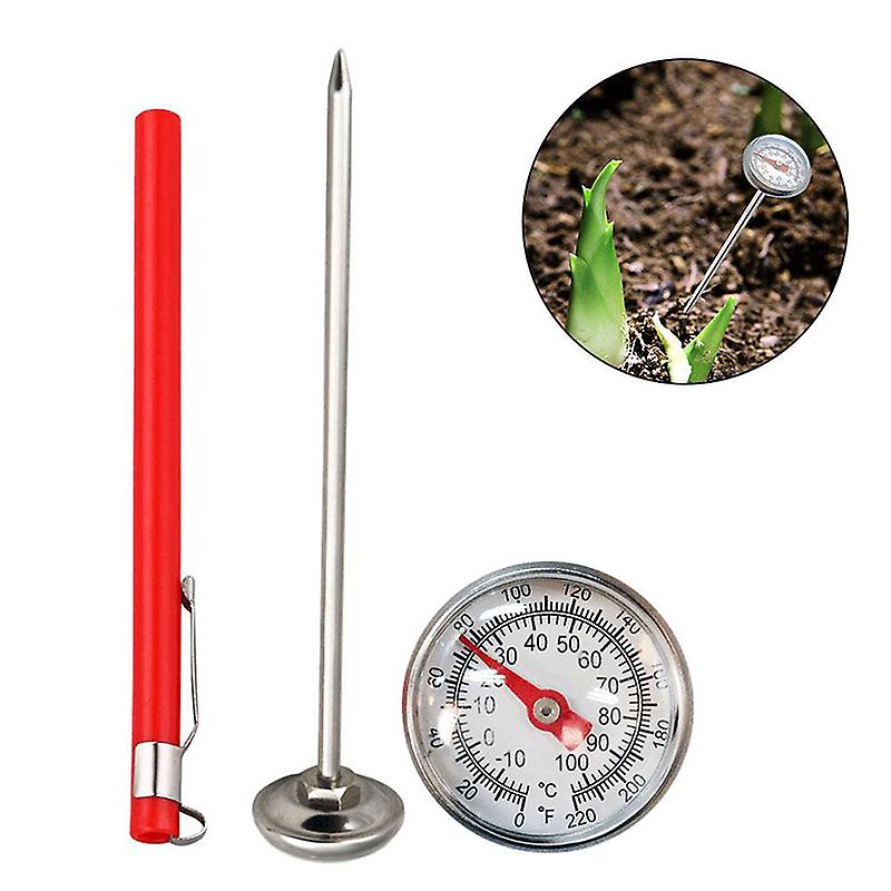 Stainless Steel Soil Thermometer 127mm Stem Display 0-100 Degrees Celsius Range