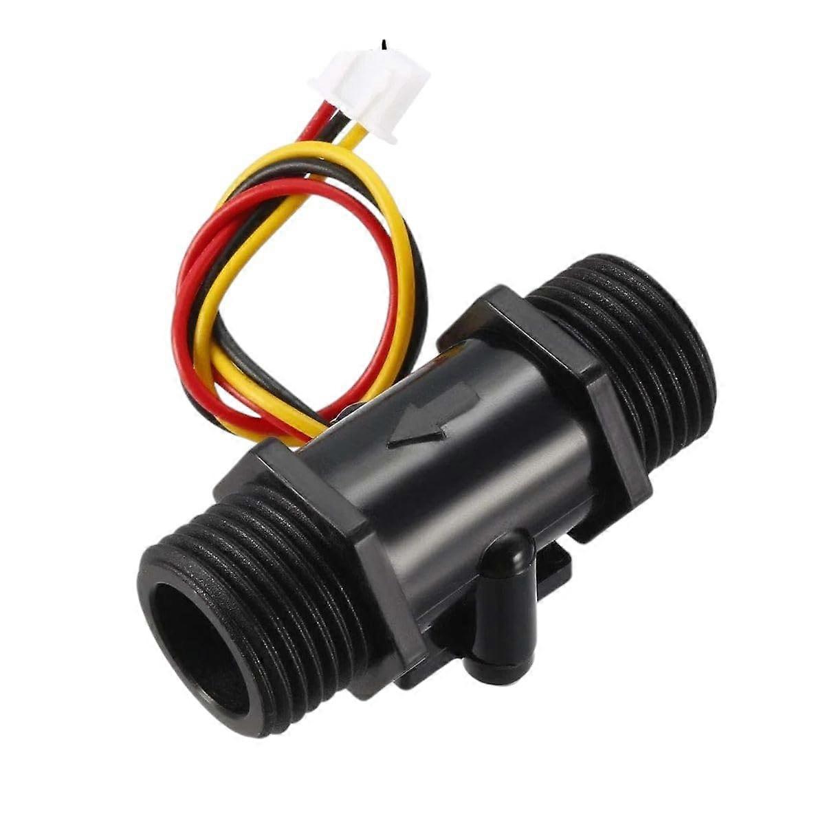 YFS201C G1/2 Inch Water Flow Sensor FoodGrade Switch Hall Effect Flowmeter Fluid Meter Counter 130L/min 515V Black