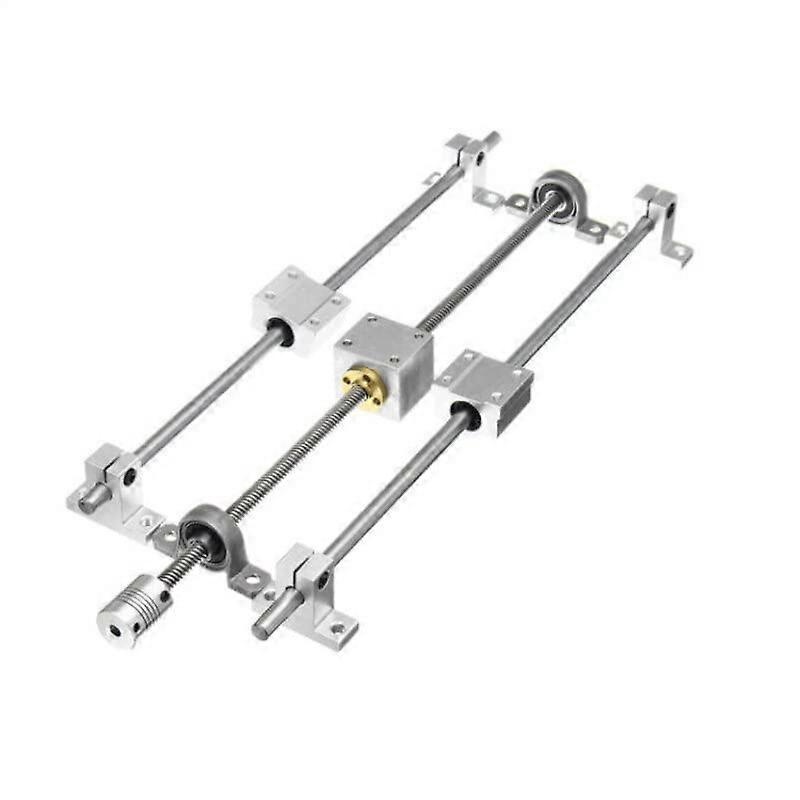 T8 Lead Screw Set 13Pcs 8-350mm Linear Guide Rail Bearing Seat Trapezoidal Screw for DIY Optical Axis Projects
