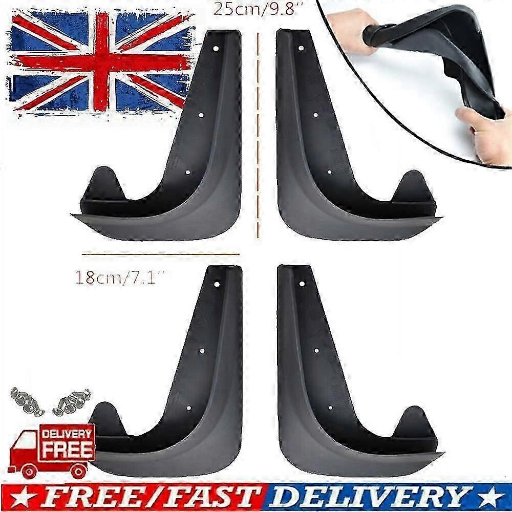 Applies to 4Pcs SET CAR UNIVERSAL MUDFLAPS MUD GUARD FLAPS W/CLIPS FRONT REAR PVC RUBBER