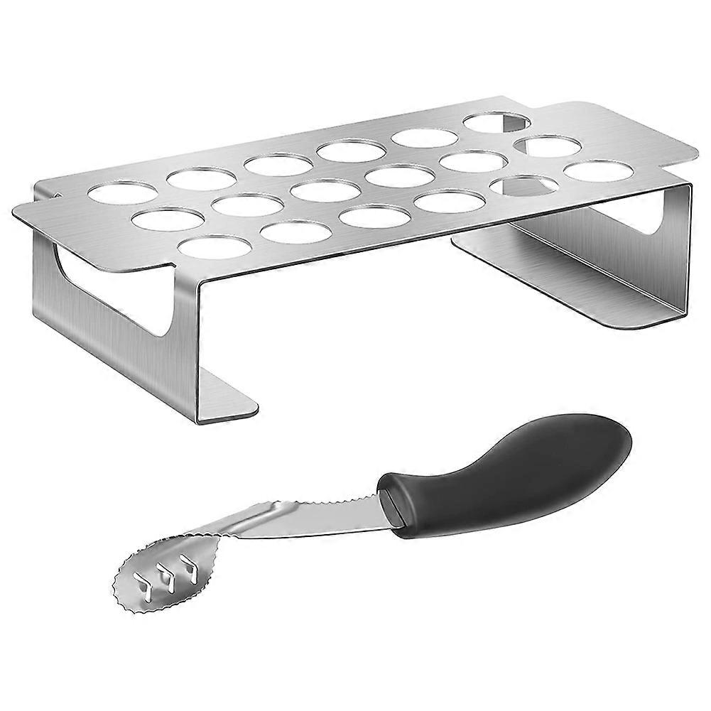18 Hole Jalapeno Grill Rack & Pepper Corer Tool,Stainless Steel