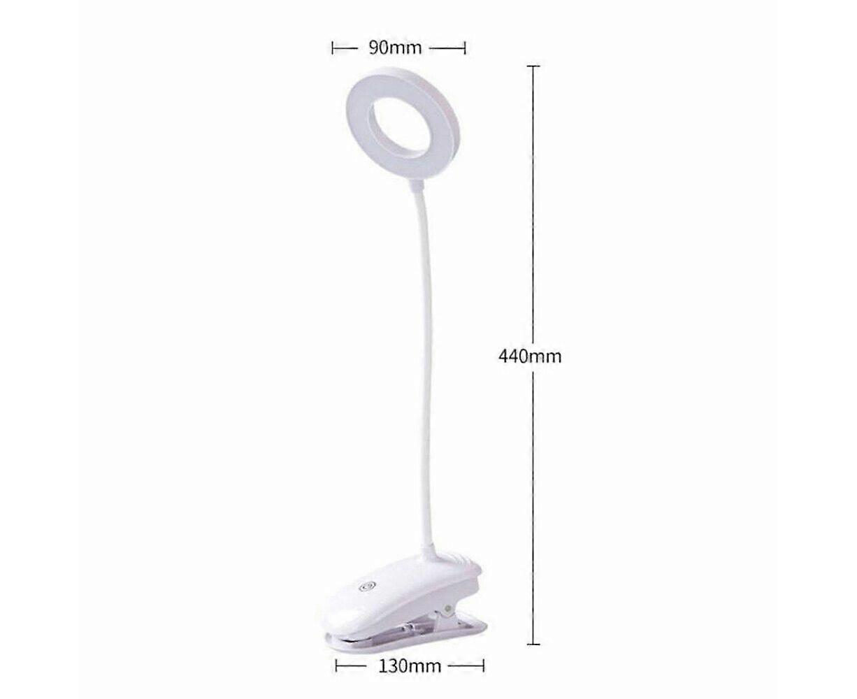 Adjustable Clip-On LED Reading Light with USB Rechargeable, Flexible Gooseneck, Dimmable & Touch Control