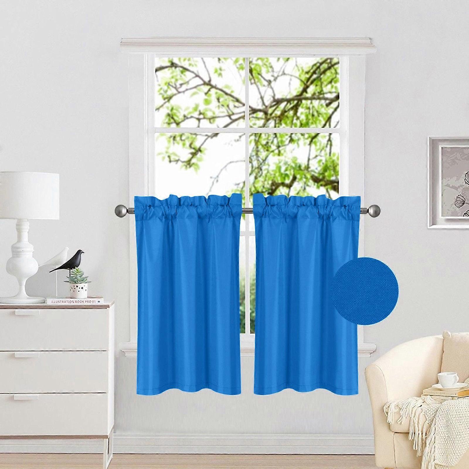 2pc Tier Rod Pocket Window Curtain Kitchen Restaurant Bathroom Nursery Brick Efficient Energy Panel
