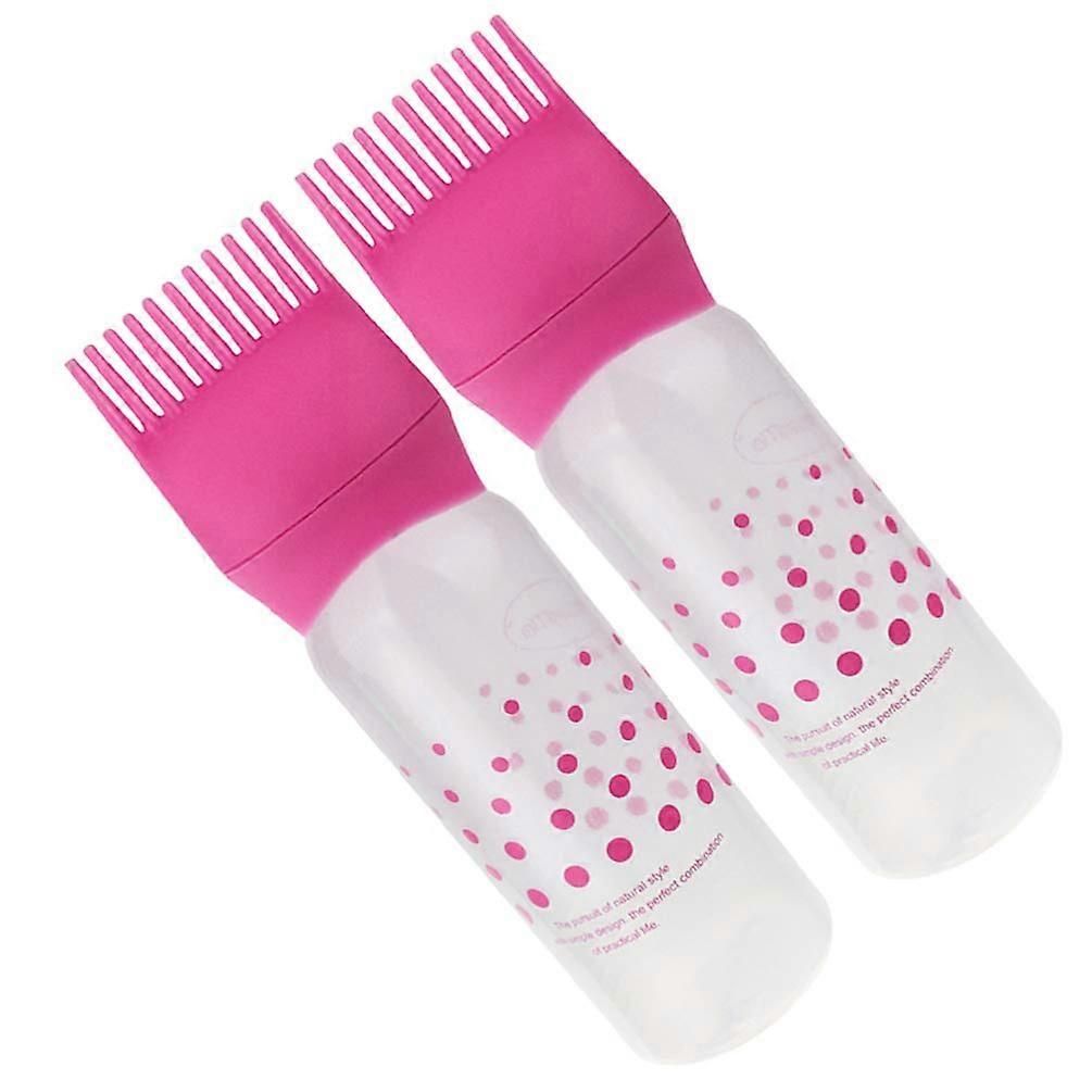 2pcs Root Comb Applicator Bottle Applicator Bottle for Hair Dye Bottle Applicator Brush Root Comb Bottle with Graduated Scale Ref: 4181