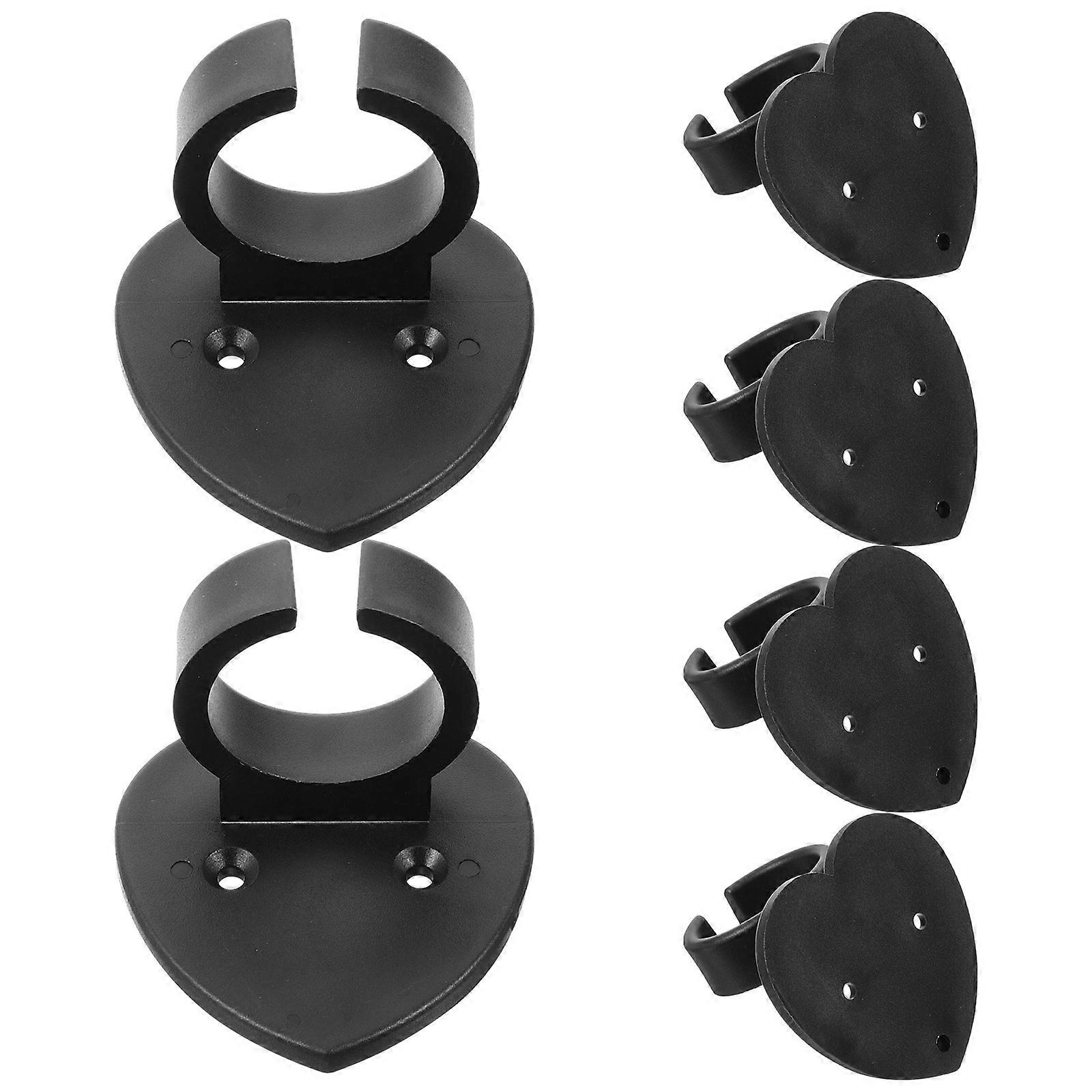 6pcs Heart Shaped Microphone Wall Holder with Rolling Ring, Durable Flexible Mount for Secure Setup, Compatible Design