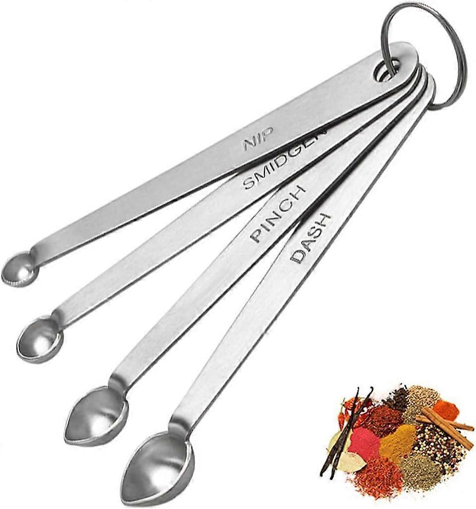 Mesure Cuillre Ensemble - 4 pcs Acier Inoxydable Mini Cuillres Set Spoons Set Cuisson Cuillre Outil Liquide Sec Cuillre Ensemble de Cuillres  M