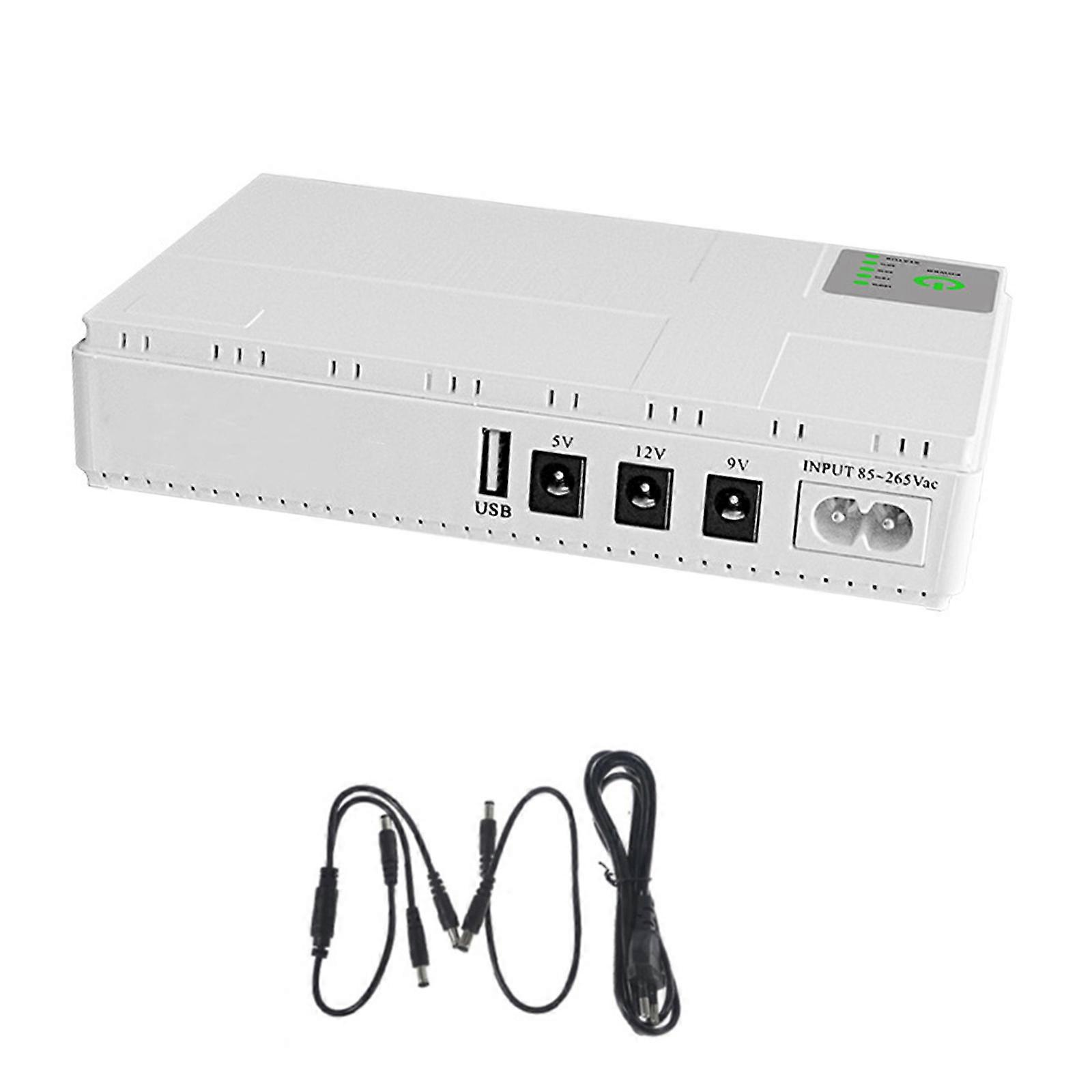 UPS Battery Backup 8800mAh for WIFI Router LED Light Strip Security Camera Battery Backup & Surges Protectors USB 5V  White