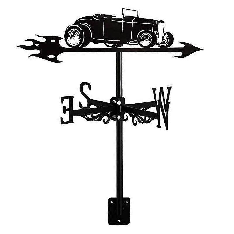Weather Vane Wind Direction Indicator, Durable Retro Iron Weathervane for Roof Mount, Outdoor Lawn and Garden Ornament