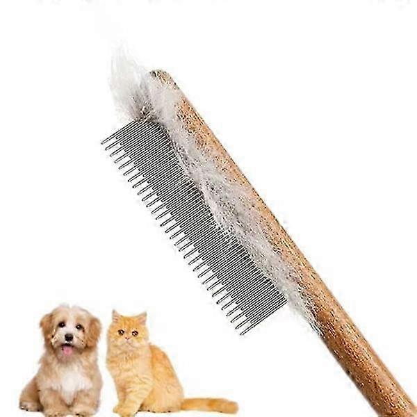 Solid Wood Pet Comb for Cats and Dogs, Suitable for Various Brands