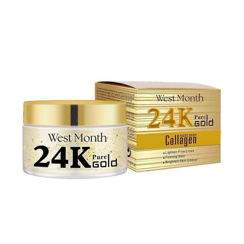 24K Collagen Cream 50ml Anti-Wrinkle Moisturizer Brightening Firming Cream Reduces Fine Lines Nourishes Skin