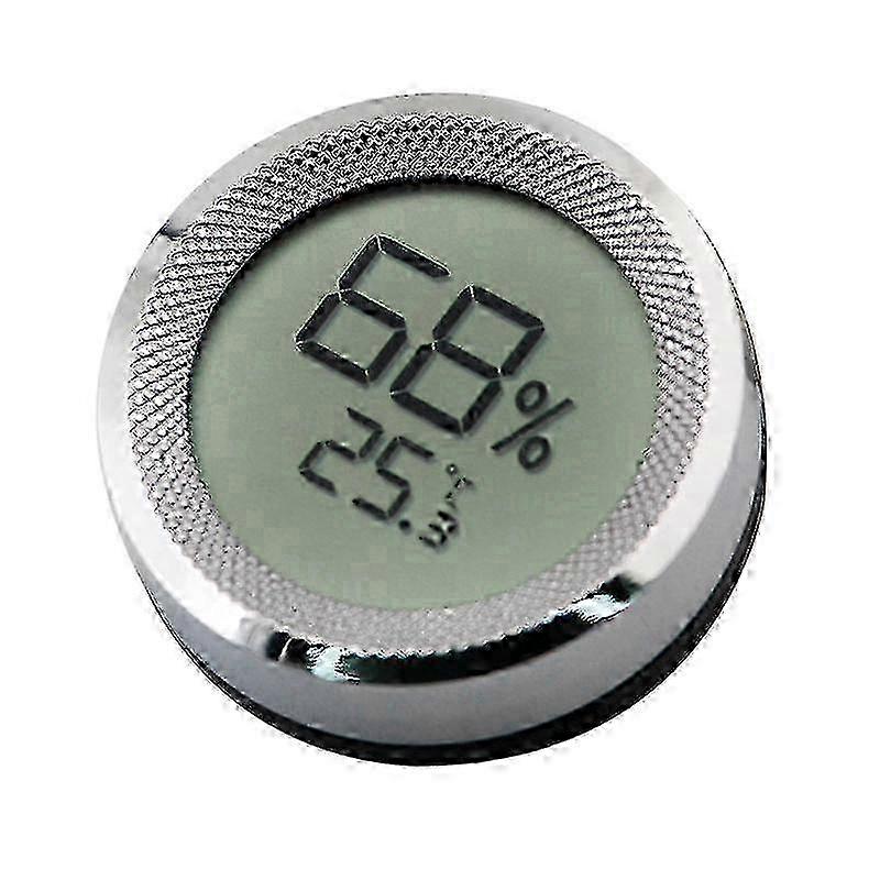 2025 Cigar Humidor Hygrometer Mini Digital LCD Display Sensor1 PieceSilver