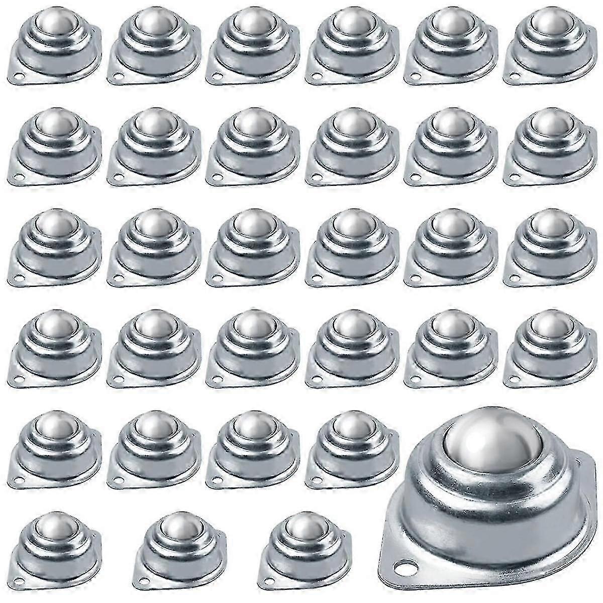 32Pcs 1 pouce en acier au carbone roulement à billes à rouleaux, roulettes à billes universelles montées pour convoyeur
