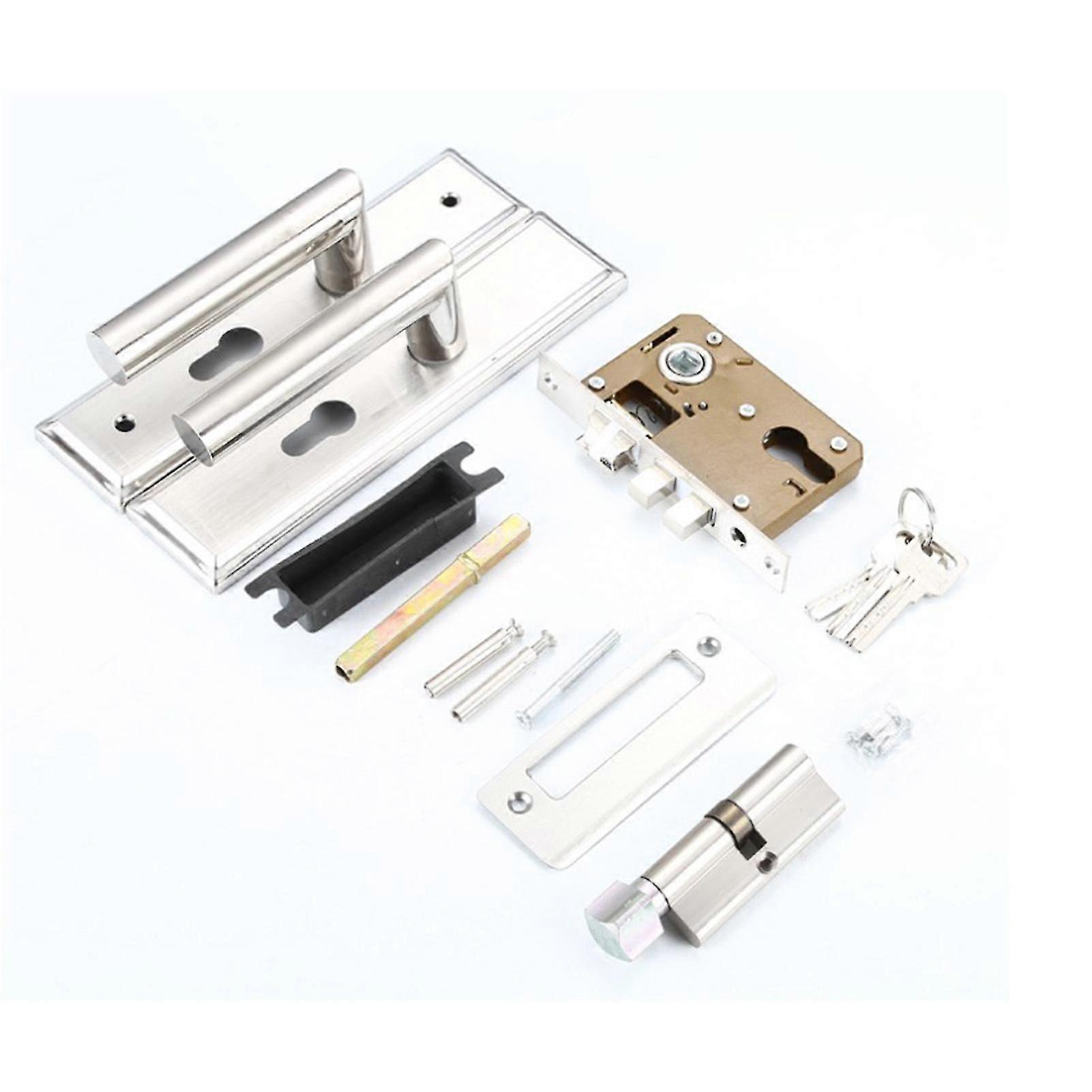 Stainless Steel Handle Door Lock Mechanical Magnetic Security Entry Lever Lock for Bedroom Hotel Balcony