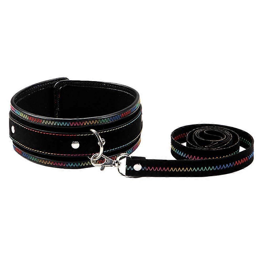 Flirting Traction Collar Pu Material Circular Shape Adults Romantic Getaway 90cm 1Set