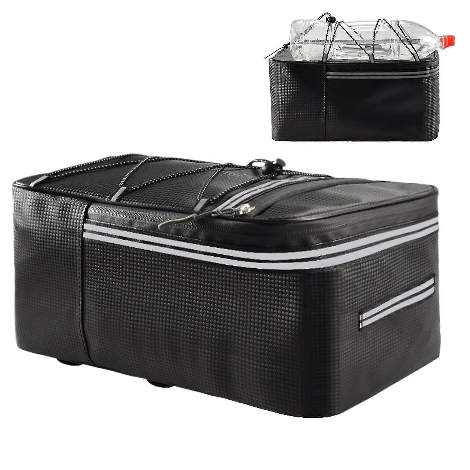 EBike Saddle Bag with Rain Cover Reflective Large Volume Pannier Rack Storage