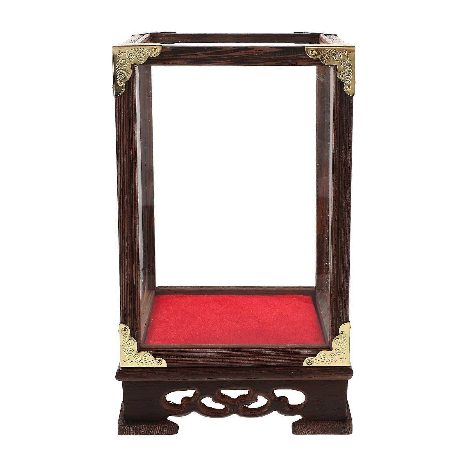 Wooden Display Case For Collectibles Transparent Box Showcase Display Box For Figures Models Buddha Figurine Showing Case