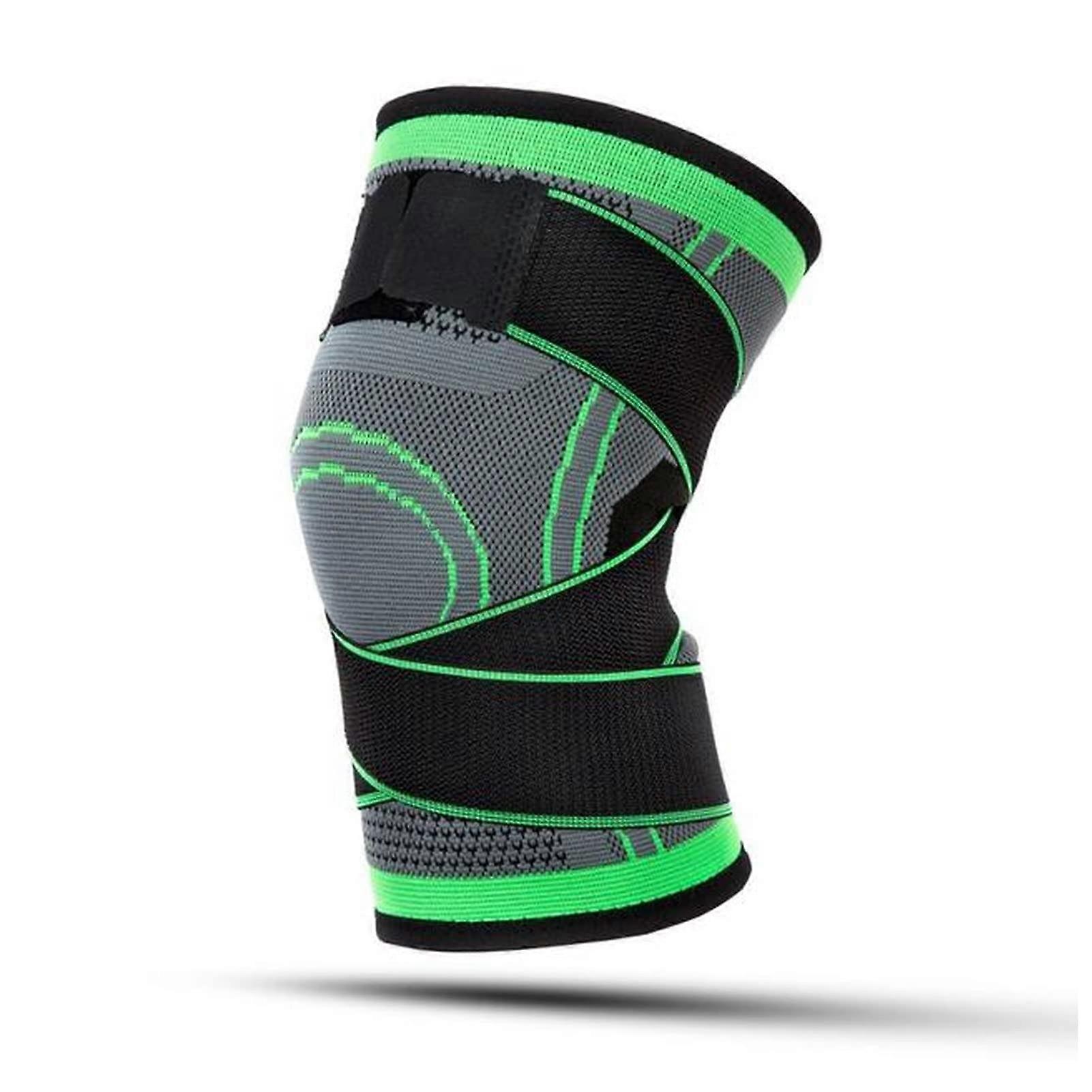 Knee pads knee support protector for running basketball volleyball (Green, L)