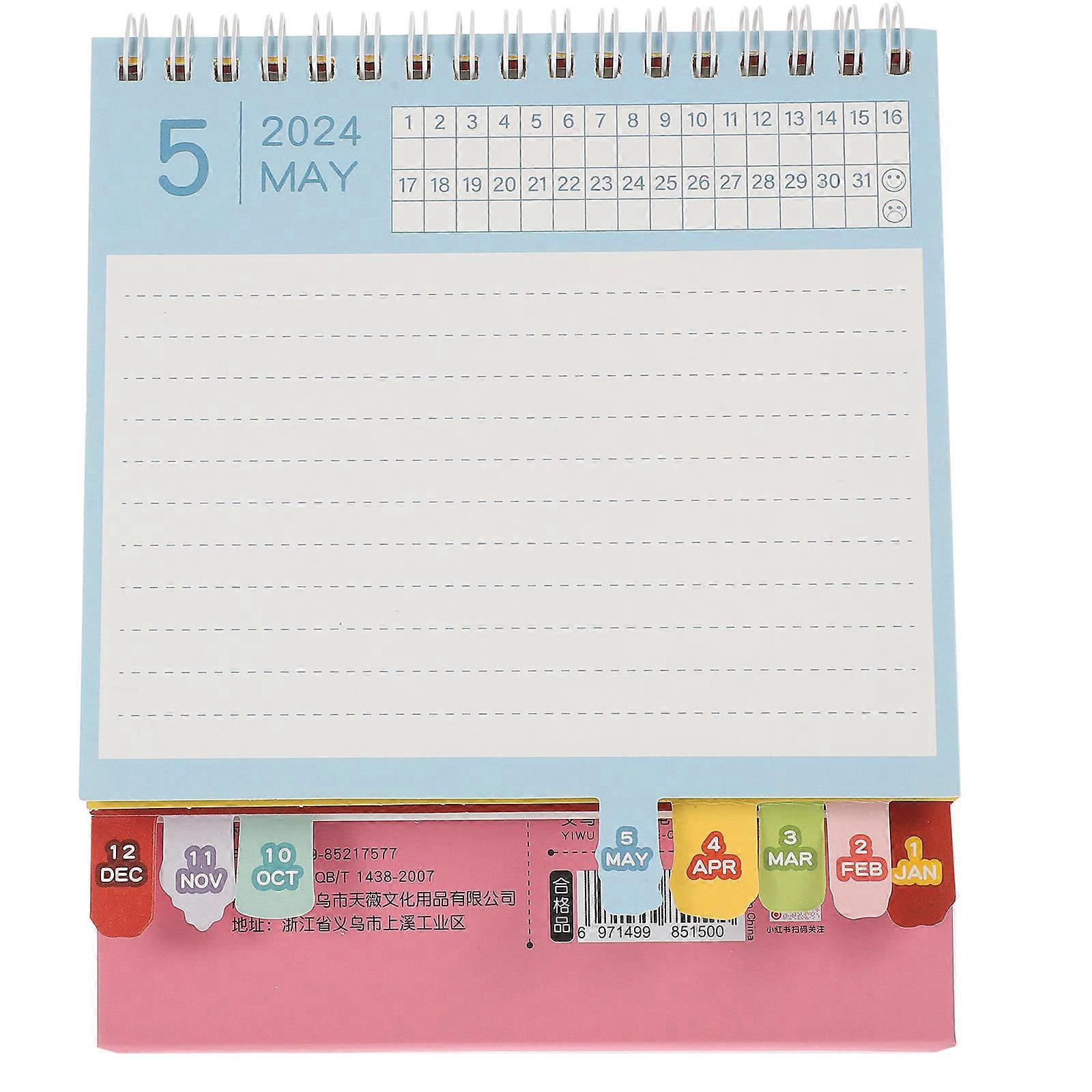 Creative Desktop Calendar Flip Desktop Calendar 2024 Student Desk Planner For Daily Use 17.80X15.00X8.40CM 1Set