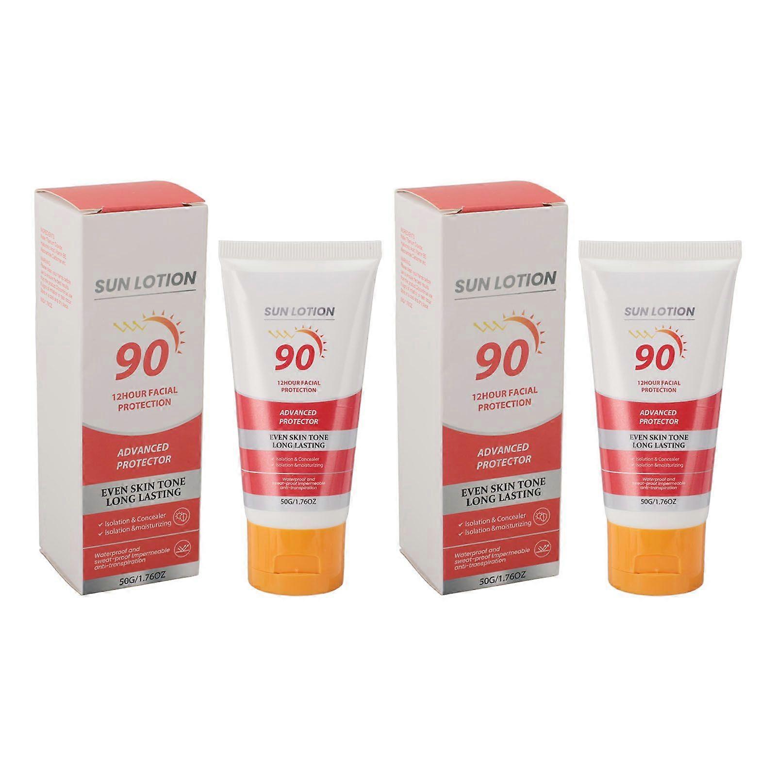 2025 Latest Model 2pcs Moisturizing Face Sunscreen Lotion Water Resistant Non ...