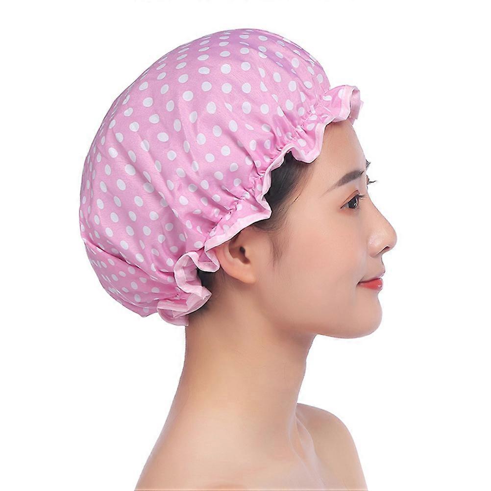 Bathing Hat Waterproof Shower Cap Double Layer Elastic for 3Pcs Pack