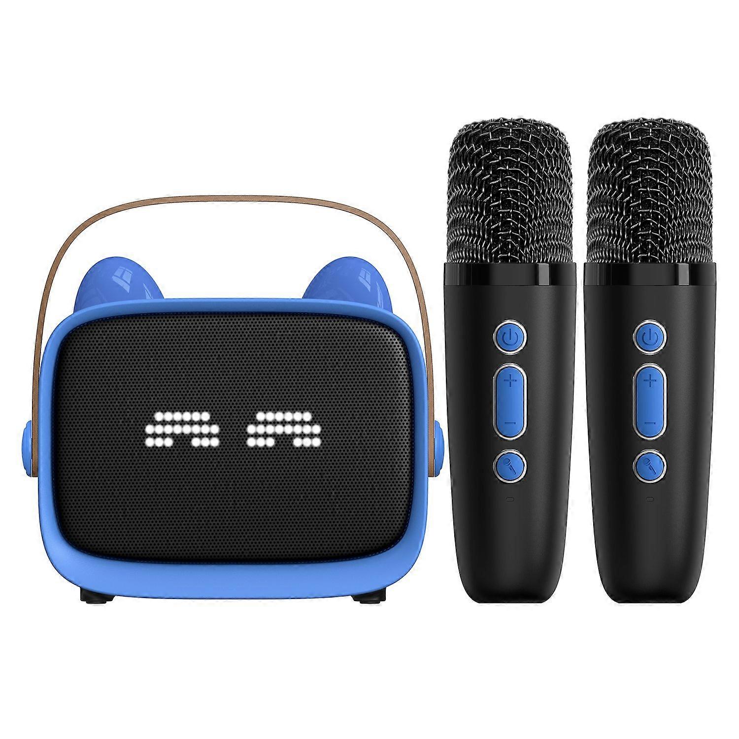 T99 Children Karaoke Speaker with Dual Microphone Multi Light Modes Bluetooth-Compatible Audio
