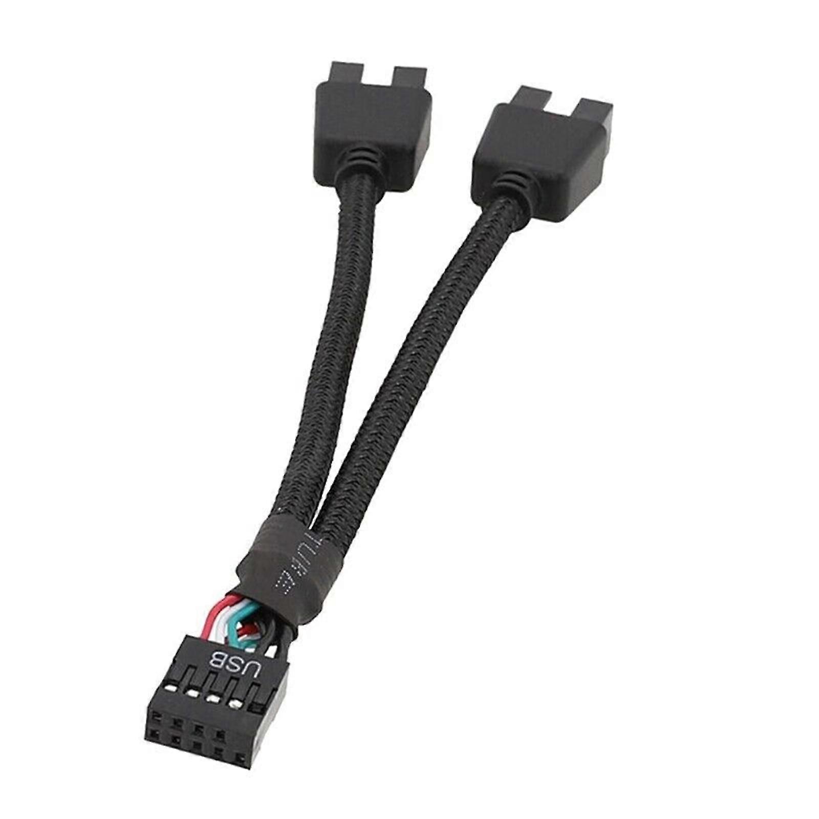 Moederbord USB 2.0 9 pin Header 1 naar 2 Extension Hub Splitter Adapter ConvertGu Edition 0619
