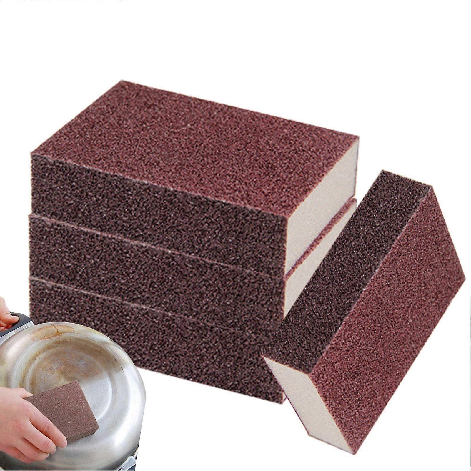 Nano Sponges, Carborundum Scouring Pad, 4 x Stainless Steel Cleaning Tool, Rust Remover for Pans Cookware
